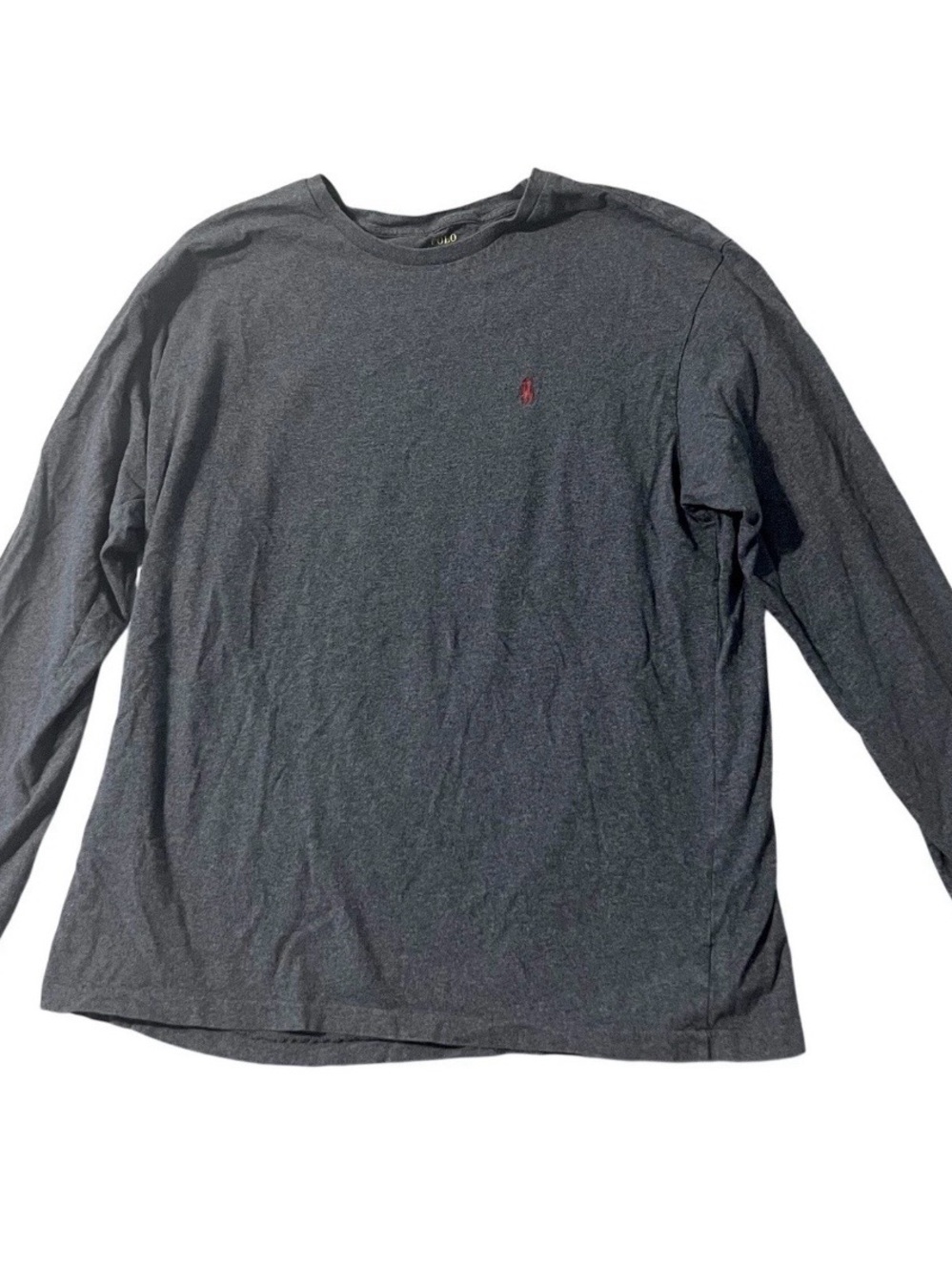 Polo Ralph Lauren Shirt Men Large Heather Grayish-Blue Long Sleeve Soft *READ